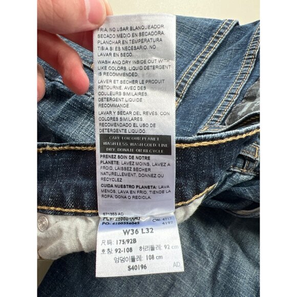 Signature Levi Strauss and Co Slim Straight Denim Jeans Size 36 Blue Dark Wash - Picture 5 of 7